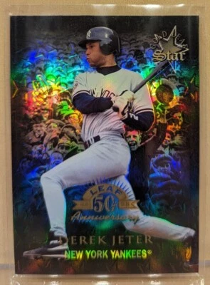 1998 Donruss Collections PRIZED LEAF #363 Derek Jeter Refractor Yankees HOF /400 - Image 1 of 2