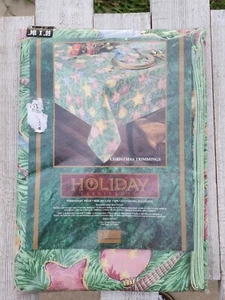Tobin Christmas Holiday Cotton Blend Tablecloth 60 x 104” Rectangle New - Picture 1 of 5