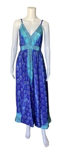 ADVANCE APPARELS Womens One Size Free Size Silk Blend Tie Back Maxi Dress NWT - Picture 1 of 9