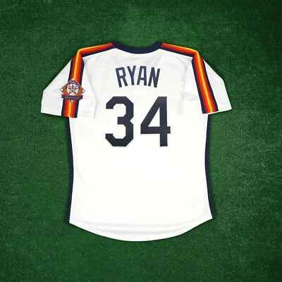 Nolan Ryan 1986 Houston Astros 25th Anniv. Cooperstown Men's Home White Jersey - Image 1 of 4