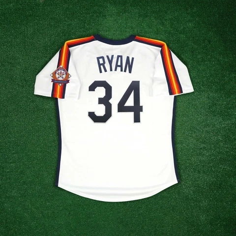 Nolan Ryan 1986 Houston Astros 25th Anniv. Cooperstown Men's Home White Jersey Cover