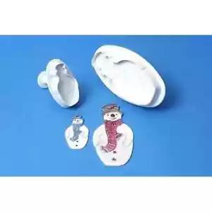 pme snowman cake plunger cutter christmas 99mm & 55mm set of 2 - Picture 1 of 7