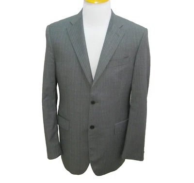 PIERRE BALMAIN Hombres Talla 42R (52 Italia) Gris Lana Italiana Abrigo Deportivo Traje Chaqueta Foto 1 de 4