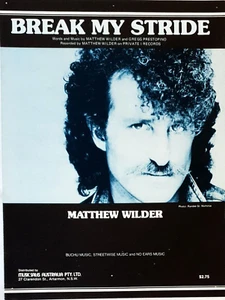 Matthew Wilder - Break My Stride 1983 Original Australian Sheet Music - Picture 1 of 1