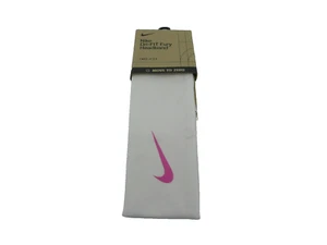 Nike Dri FIT Fury Mujer Blanco Rosa Diadema OSFM (mover a cero) Nuevo - Imagen 1 de 2