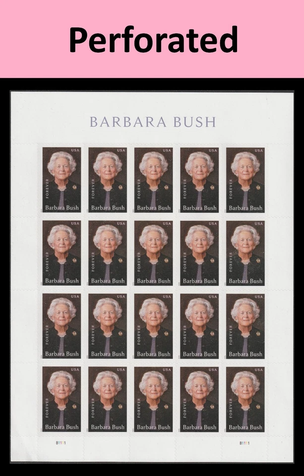 US 6022 Barbara Bush F sheet 20 MNH 2025 - Image 1 of 1