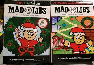 GIANT CHRISTMAS HOLIDAY JUMBO HOLLY JOLLY MAD LIBS PARTY FUN WORD GAME BOOK LOT2 - Picture 1 of 7