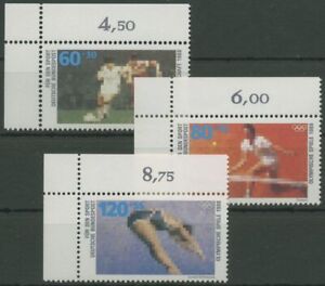 Bund 1988 Sporthilfe Fußball-EM Olympia Seoul 1353/55 Ecke 1 postfrisch (E1639)