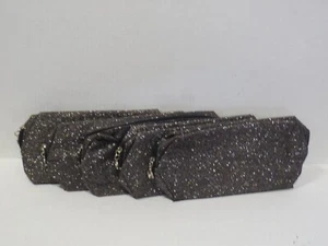 LANCOME GREY / BLACK GLITTER SPARKLY COSMETIC BAG (LOT OF 5) - Picture 1 of 2