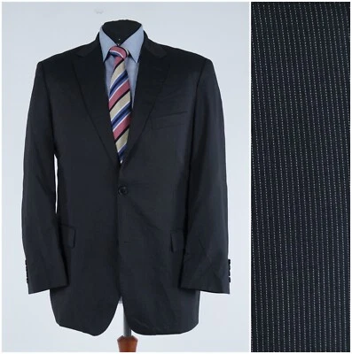 Mens Vintage HUGO BOSS Blazer 44S UK Size Striped Wool Silk Sport Coat Jacket - Image 1 of 4