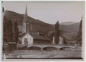 Elsass. Eine Ansicht von Thann. Citrat um 1900. - Bild 1 von 1