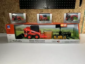NewRay Kubota Skid Steer Loader & Attachments Model 1:18, Model Tractor & Skid - Picture 1 of 9