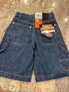 Brand New HARLEY-DAVIDSON Boys Kids Child Size 4 Jean Denim Shorts - Picture 1 of 3