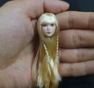 1/12 Female Long Golden Hair Head Carved Model for 6" Female Phicen Pale Figure - Picture 1 of 4