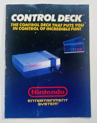 Nintendo NES Entertainment System Control Deck 7" x 10" Instruction Manual 1986 - Image 1 of 4