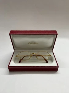 Cartier vintage eyeglasses Filao oval frame gold plated, full set, new old stock - Picture 1 of 10
