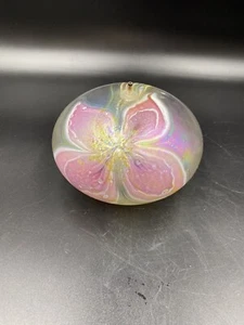 Glasshouse Studios Signed Purple Iridescent Blown Art Glass Oil Lamp Vase - Picture 1 of 13