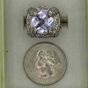 Provence Lavender Halo Ring - Made With Swarovski Elements-Size 5.5 - Picture 1 of 10