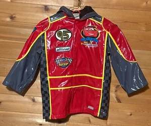 Disney Store Lightning McQueen CARS Hooded Rain Coat Jacket Size 2/3 XS - Picture 1 of 10