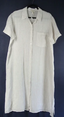 NEW Eileen Fisher ​Puckered Organic Linen Shirtdress BRONZE  Size L #D7226 - Image 1 of 4