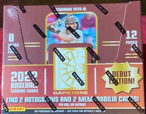 Béisbol Panini Capstone 2022 caja de pasatiempos sellada de fábrica 12 paquetes 2 autos 2 memes - Imagen 1 de 1