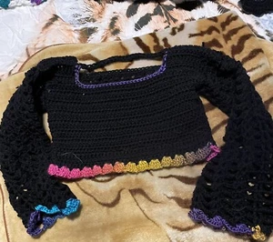 Women’s Handmade Crochet Jumper Crop Top Size Small New Without Tag - Picture 1 of 4