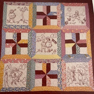 Storybook Stitches Red Work Embroidery patterns Child's Play sunbonnet sue girls - Picture 1 of 7