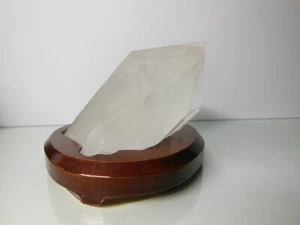 Natural Quartz Crystal Specimen 1.1 lbs. with a Wooden Base / The one shown - Picture 1 of 6