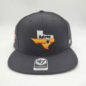 Houston Astros '47 Brand Hat Cap Captain Cooperstown Vintage Logo Blue Snapback - Picture 1 of 11