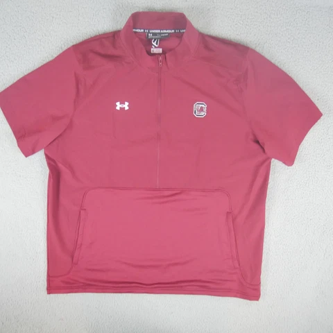 South Carolina Gamecocks Sweatshirt Mens 3XL Red Pockets Half Zip Under Armour Cover