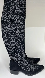 Jeffrey Campbell x Free People Over The Knee Boots Embroidery Women Size 6.5 - Picture 1 of 17