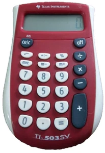 Texas Instruments TI-503SV Handheld Calculator Red-rare-SHIPS N 24 HOURS - Picture 1 of 7