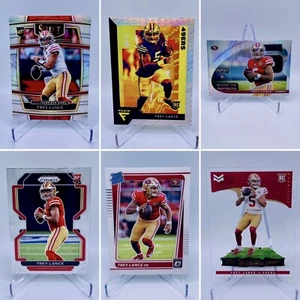 Trey Lance (x6) Select, Flux, & Playbook SILVER PRIZMs + Prizm & Optic Base RCs - Picture 1 of 14