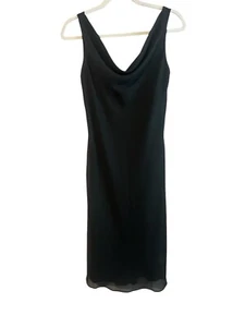 Onyx Nite Women’s Dress Midi Sheath Waterfall Neck Sleeveless Black Size 10 - Picture 1 of 7