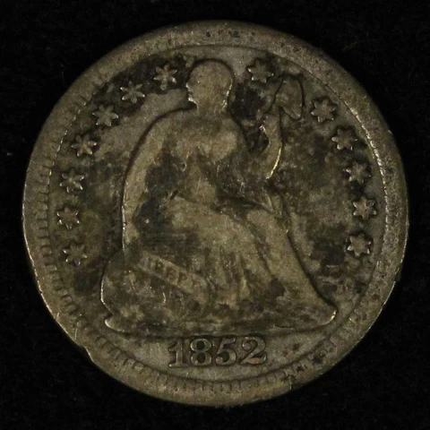 1852 H10c Seated Liberty Half Dime - Free Shipping US Cover
