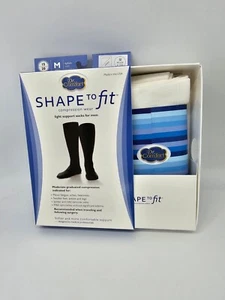 Dr Comfort Shape to Fit Mens White 15-20 mmhg Compression Knee Dress Socks Sz M - Picture 1 of 10