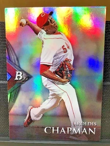 2014 Bowman Platinum Baseball-Rainbow Foil, Aroldis Chapman, Cincinnati-Card #63 - Foto 1 di 14