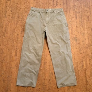Carhartt Carpenter Hose Herren 38x32 (36x31) Beige Latzhose Fit Canvas B11 DES - Bild 1 von 7