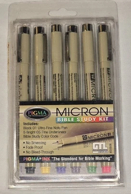 Pigma Micron  Bible Study Kit  (6 Pens) - Image 1 of 2