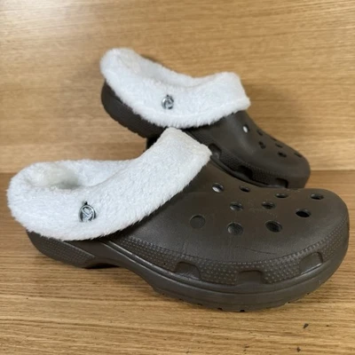 Crocs Damen-Slipper Größe 8 UK (10 US) klassisch schokobraun gefüttert - Bild 1 von 4