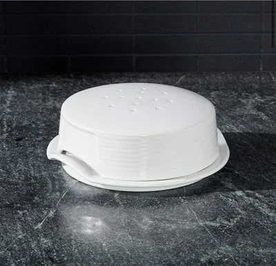 NEW Crate&Barrel White Brie Baker Dish - Image 1 of 4