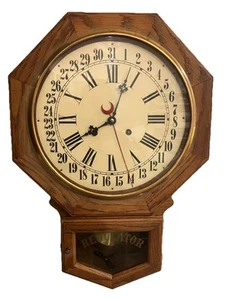 Regulator Pendulum Wall Clock, Date & Time, Short-drop. Works Accurate - Picture 1 of 11