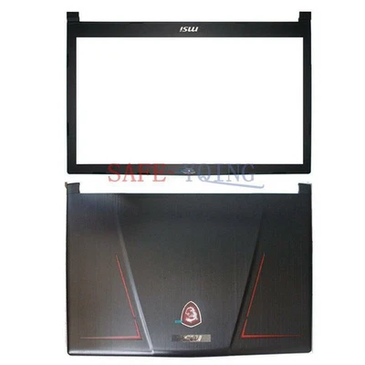 NEW MSI GE73 GE73VR 7RF-006CN MS-17C1 LAPTOP LCD BACK COVER & LCD FRONT BEZEL - Image 1 of 3