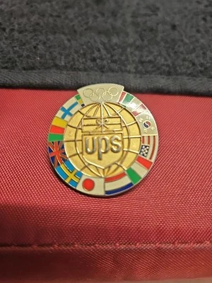 NAGANO Olympic Pin Flag of Nations UPS Sponsor Rare CLOISONNE VIP Version (BB) - Image 1 of 4