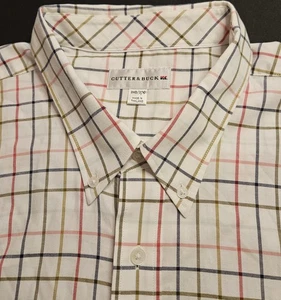 Mens Cutter & Buck Short Sleeve Plaid Button Up Shirt Size 3XB - NICE - Picture 1 of 2
