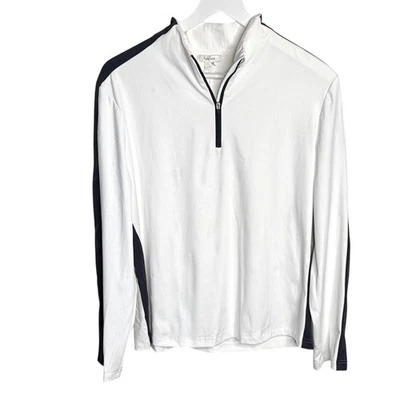 Tyler Boe 1/4 Zip Long Sleeve White Golf Activewear Pullover NEW W1803 Sz L - Image 1 of 4