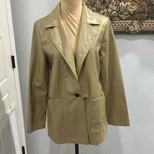 Hellbrauner Kunstleder Blazer. Größe S - Bild 1 von 12