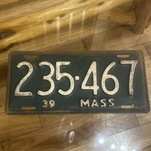 1939 Massachusetts License Plate #235-467 Vintage Automobile Tag Collector Car - Picture 1 of 2