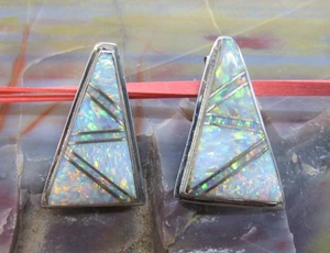 VINTAGE SOUTHWEST OPAL OHRRINGE DREIECK J.J. *****SONDERPREIS***** - Bild 1 von 4