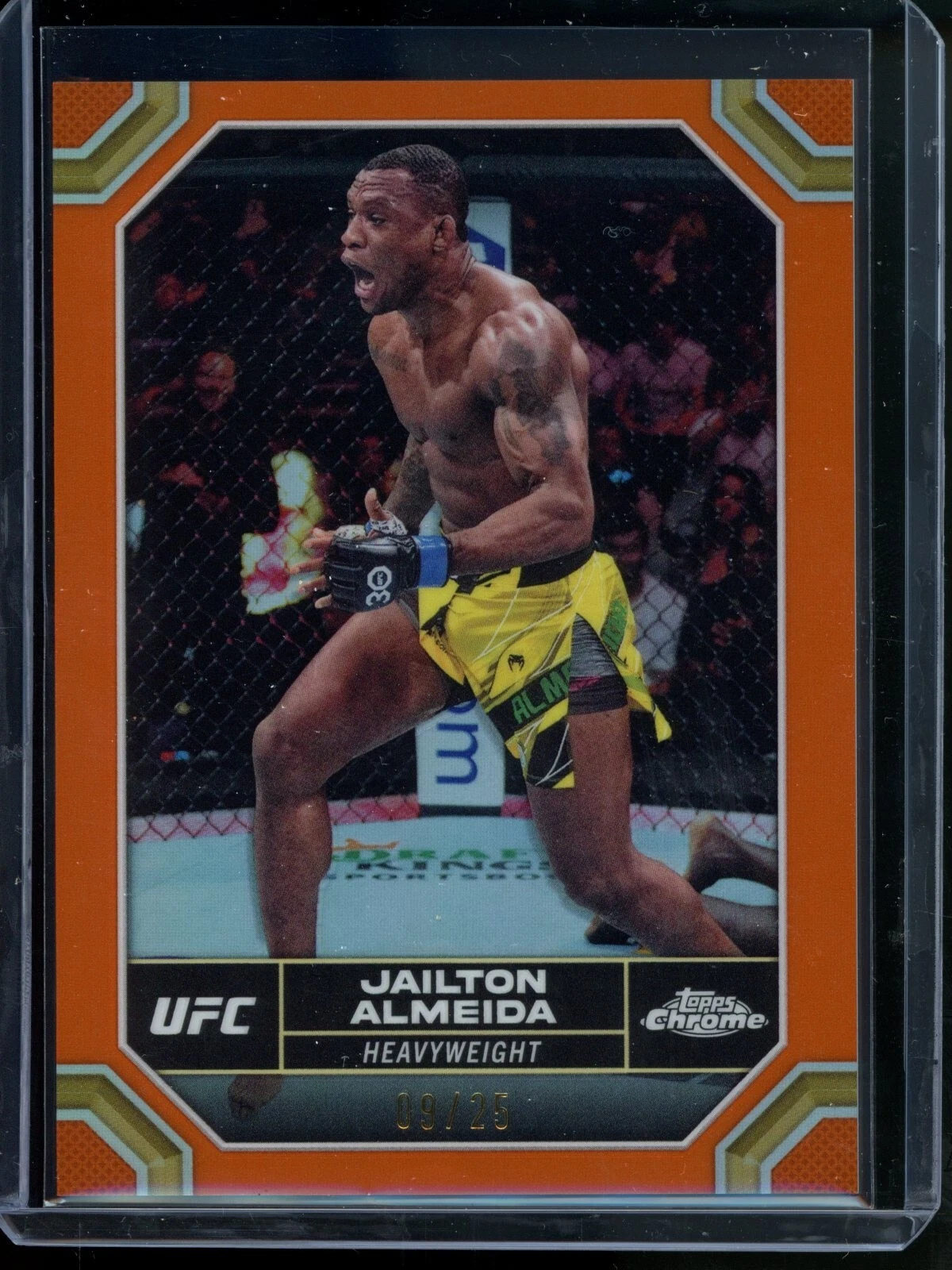 2024 Topps Chrome UFC Base #86 Jailton Almeida Orange Refractor /25